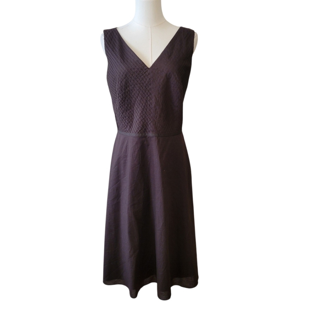 Ann Taylor Chocolate Brown Sleeveless Cotton Dress Size 8